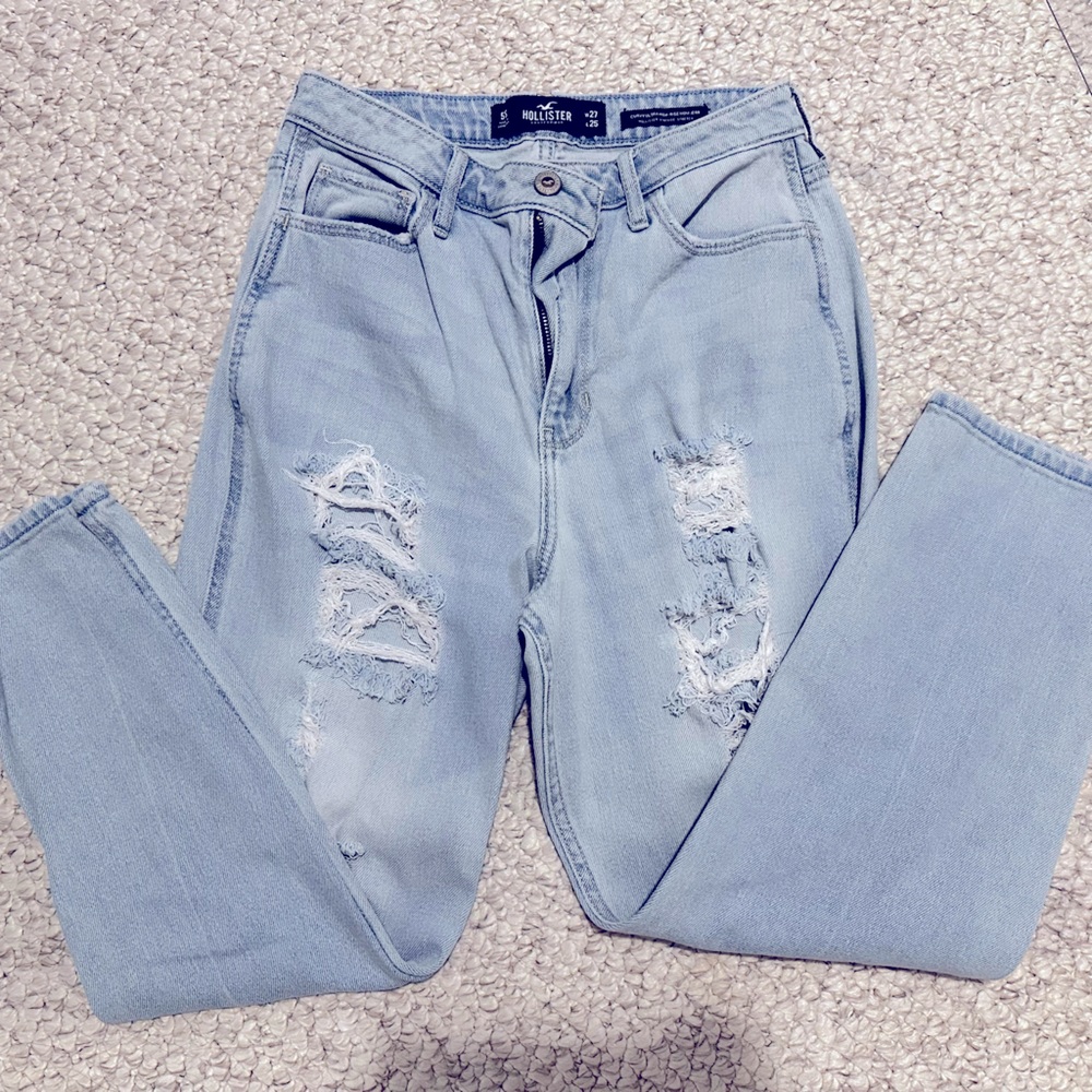 Hollister distressed mom jeans